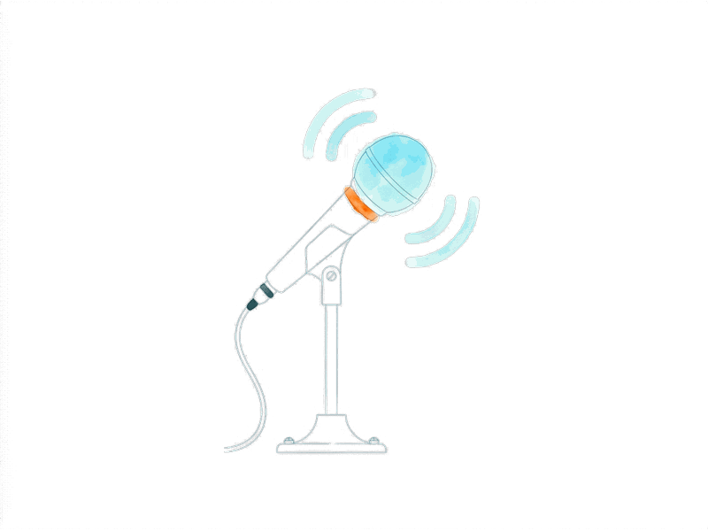 Radio and podcast advertising illustration